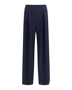 Max Mara Pure Palude Wide-Leg Trousers Blu Marino - Blue