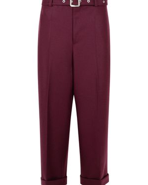 Jil Sander Wine Wool Trousers - Purple