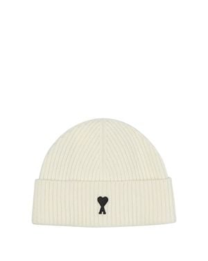 Ami Paris Ami De Coeur Beanie - White