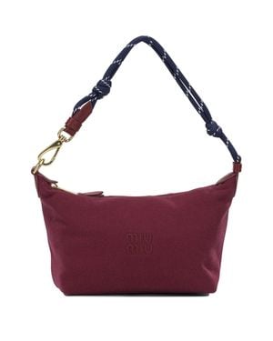 Miu Miu Small Logo Shoulder Bag Bordeaux - Purple