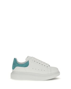 McQueen Oversize Leather Sneakers Cream - White