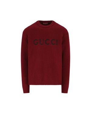 Gucci Cashmere And Wool Crewneck Jumper - Red