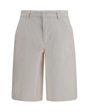 Ami Paris Wide Twill Cotton Shorts - Grey