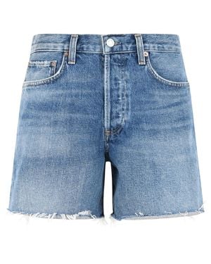 Agolde Nye Cotton Shorts - Blue