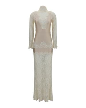 Rabanne Dress, Lace And Jersey - White
