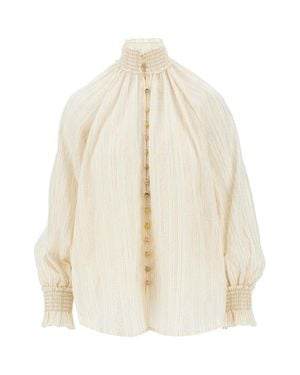 Zimmermann 'Aster' Cotton And Silk Blouse - White