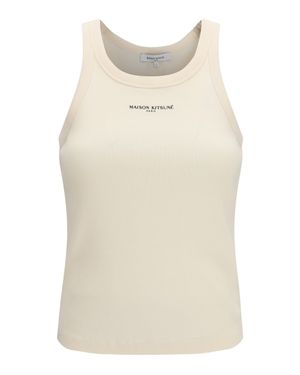 Maison Kitsuné Ribbed Tank Top Noble - Natural