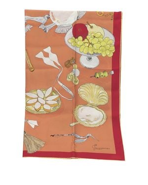 Jacquemus "Le Grand Foulard Cocktail" Silk Scarf - Orange