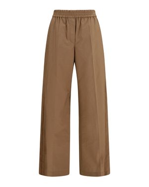 Brunello Cucinelli Trousers With Elasticated Waist - Brown