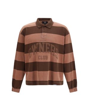 Represent Striped Owners Club Rugby Polo Sienna - Brown