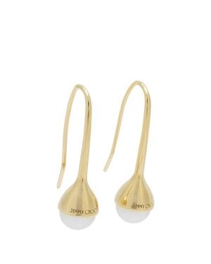 Jimmy Choo Pearl Dangle Earrings - Metallic