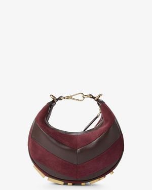 Fendi Graphy Mini Leather Handbag With Metal Lettering Logo - Purple