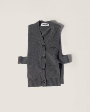 Miu Miu Cashmere Cardigan Vest - Blue