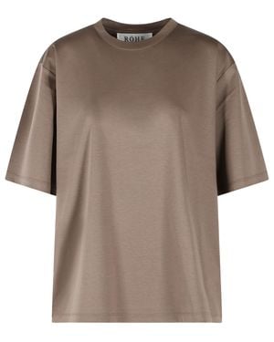 Rohe Cotton Modal Silk Polo Shirt - Brown