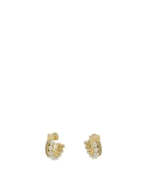 Ferragamo "Gancini" Earrings With Pearls - Metallic