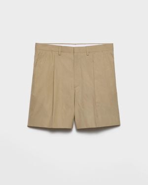 Prada Cotton Shorts - Natural
