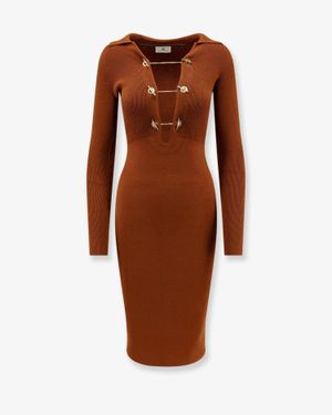 Elisabetta Franchi Long Viscose Blend Dress - Brown