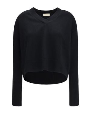 Verybusy Cashmere V-Neck Sweater Asphalt - Black