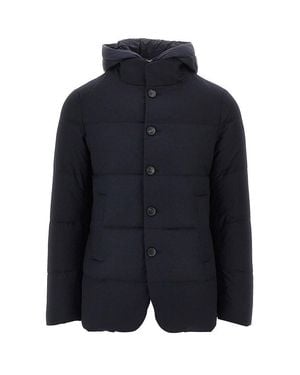 DUNO Quilted And Padded Wool Down Jacket - Blue
