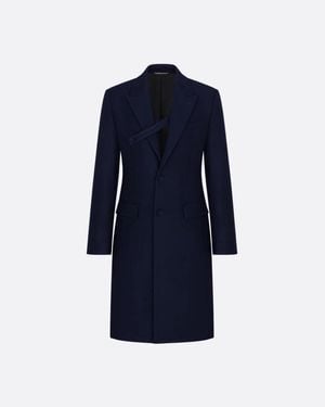 Dior Virgin Wool Long Coat - Blue