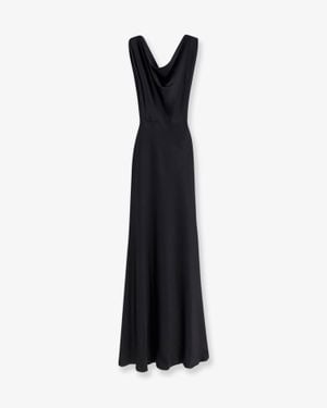 ACTUALEE Satin Long Dress - Black
