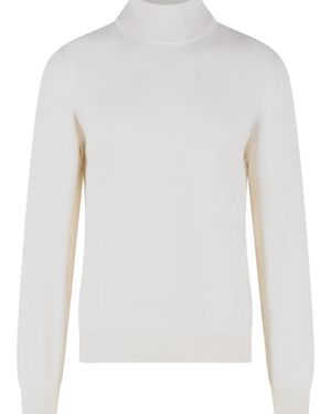 Gran Sasso Cashmere Turtleneck Jumper Ivory - White