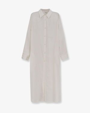 Hevò Arigliano Linen And Viscose Chemisier Dress - White