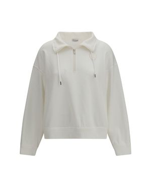 Brunello Cucinelli Sweatshirt With Logo Patch - White