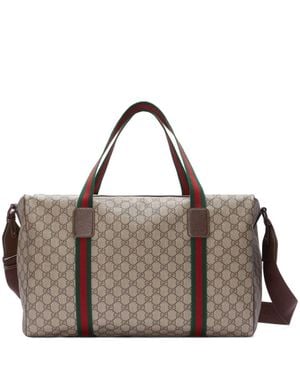 Gucci Travel Bag With Web Detail - Brown