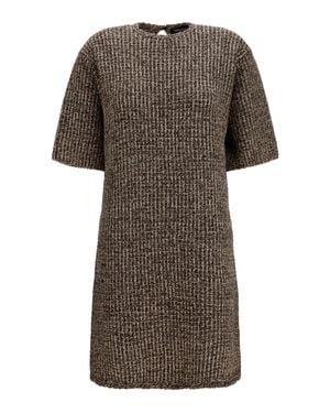 Fabiana Filippi Sequin-Effect Tweed Dress Ebano - Grey