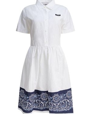 Miu Miu Cotton Midi Dress - White