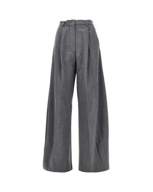 THE LATEST 'Billie' Wide-Leg Wool-Blend Pants - Gray