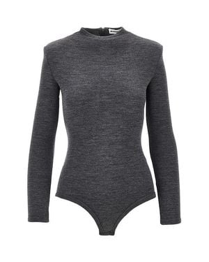 Jil Sander Wool Jersey Bodysuit - Gray