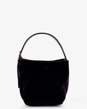 TOTEME Small Belted Suede Handbag - Black