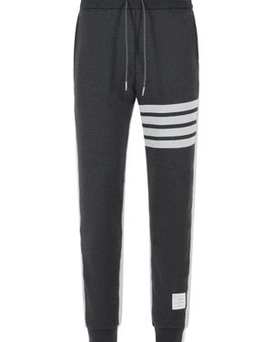 Thom Browne 'Colorblock 4 Bar' Cotton Trousers - Grey