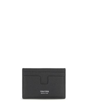 Tom Ford Leather Card Holder - Grey