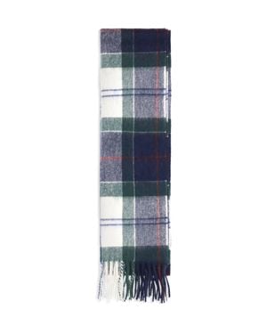 Barbour Tartan Fringed Scarf Light Evergreen Tartan - Blue
