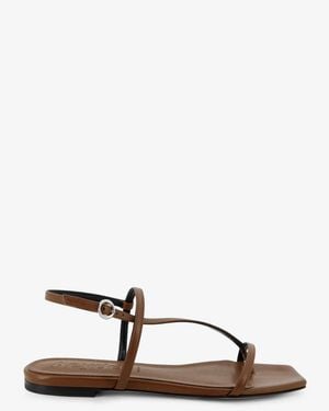 Aeyde Ella Flat Leather Sandals - Natural