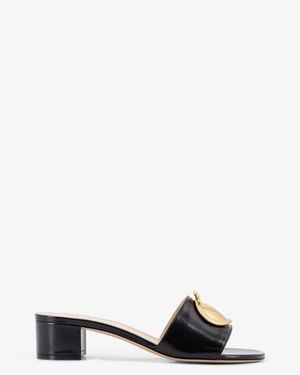 Dior Dior Leather Sandals With Dior Medaillon Logo - White