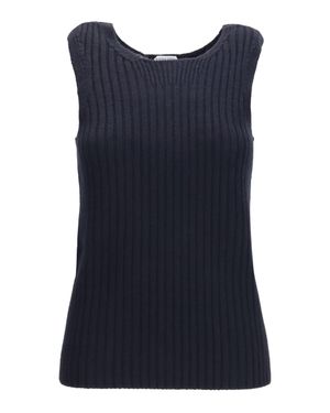 Bottega Veneta Merino Wool Ribbed Tank Top - Blue