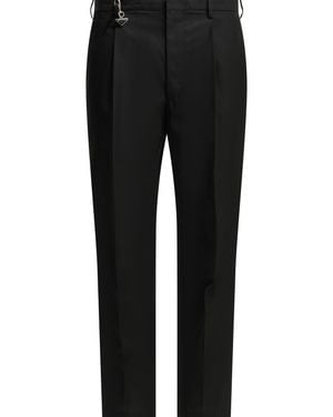 Prada Straight Leg Pleated Trousers - Black