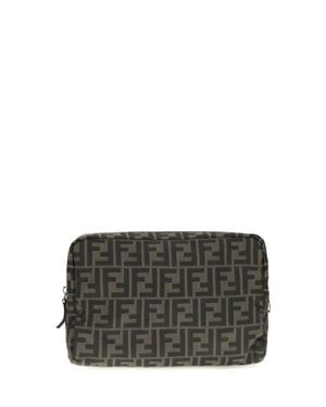 Fendi Medium Superlight Ff Zucca Fabric Beauty Case - Gray