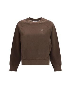 Maison Kitsuné Baby Fox Open-Pocket Sweatshirt Dark - Brown
