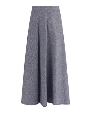 Sara Roka Flared Midi Skirt Denim - Gray