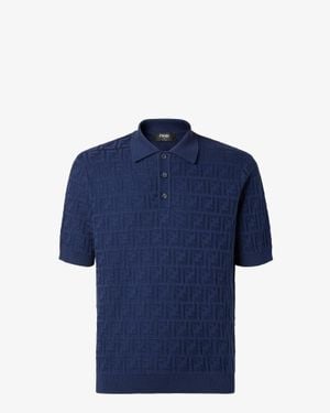 Fendi Ff Short Sleeves Polo Shirt - Blue