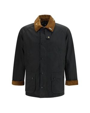 Barbour Ashby Wax Jacket Sage - Black