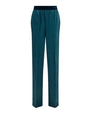Tom Ford Stretch Silk Satin Trousers - Blue