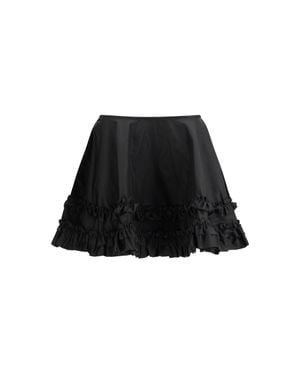 Ganni Duchesse Nylon Mini Frill Skirt - Black