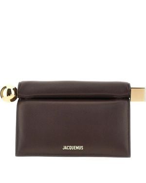 Jacquemus Rond Carré Nappa Leather Clutch - Brown