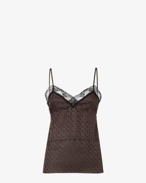 Fendi Jacquard Ff Silk Top - Brown
